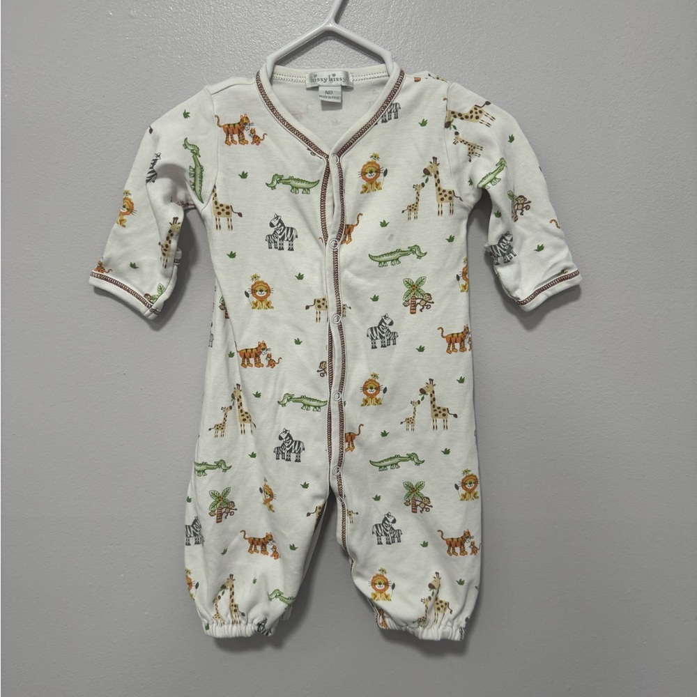Kissy kissy onsie romper jungle baby boy sleeper with mittens